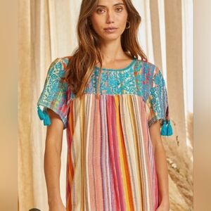 Savanna Jane Multicolor Embroidered Blouse